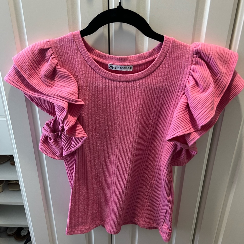 Zara Pink Ruffle Tank